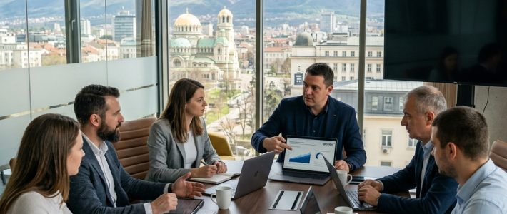 AI Cluster Bulgaria team meeting in Sofia office